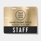 Badge Logo QR Code Black Gold Event Access Pass (Avant)