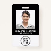 Badge Logo QR Code Employee Photo ID Black (Devant)