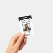 Badge Logo QR Code Entreprise Photo Employé (À main)