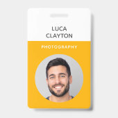 Badge Logo QR code photo professionnel de style moderne (Avant)