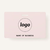 Badge Logo QR Code Professionnel Entreprise Blush Pink N (Dos)