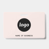 Badge Logo QR Code Professionnel Entreprise Blush Pink N (Arrière)