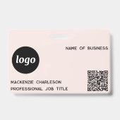 Badge Logo QR Code Professionnel Entreprise Blush Pink N (Avant)