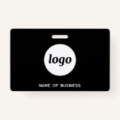 Badge Logo QR Code Professionnel Entreprise Noir Nom (Dos)