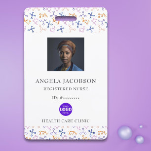 Badge Logo QR Infirmière Diplômée Violet