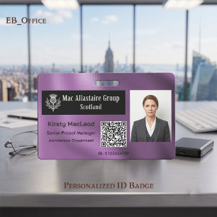 Badge Logo Rectangle Personnalisé Photo ID Métallisé Vio