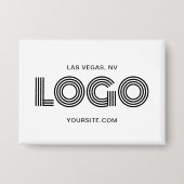Badge Logo rectangulaire moderne blanc (Recto)