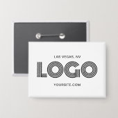 Badge Logo rectangulaire moderne blanc (Recto/Verso)
