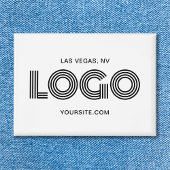 Badge Logo rectangulaire moderne blanc