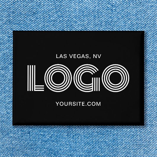 Badge Logo rectangulaire moderne noir et blanc