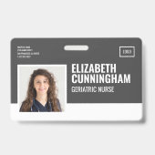 Badge Logo Rectangulaire Photo d'Infirmière Code-Barres  (Avant)