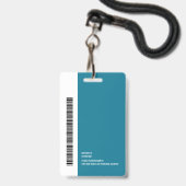 Badge Logo rond couleur moderne Nom de l'employé Code ba (Arrière avec lanière)