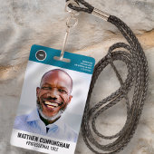 Badge Logo rond moderne Photo d'employé Nom Code-barres