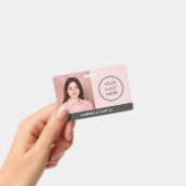 Badge Logo rose moderne ID employé (Manuel / portable)