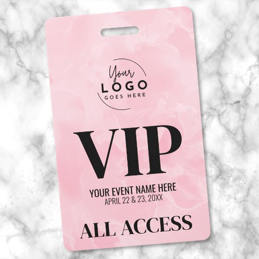 Badge Logo Rose Pass VIP Événement Accès Total