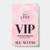 Badge Logo Rose Pass VIP Événement Accès Total (Avant)