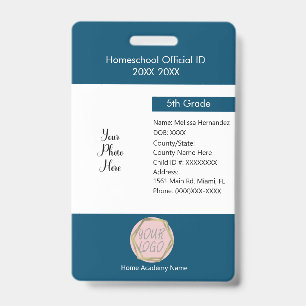 Badge Logo Scolarisation à domicile Non scolarisation Él