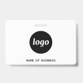 Badge Logo simple Code QR Nom professionnel (Arrière)