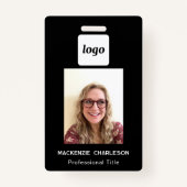 Badge Logo simple ID photo Black Nametag (Devant)