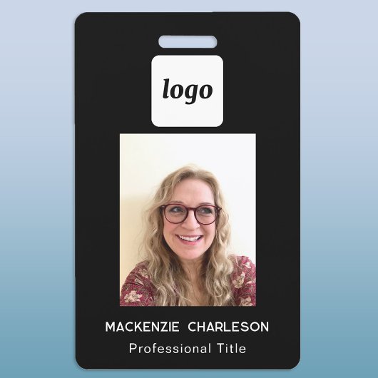 Badge Logo simple ID photo Black Nametag