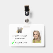 Badge Logo simple photo de l'employé pour l'entreprise V (Front with Clip)