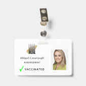 Badge Logo simple photo de l'employé pour l'entreprise V (Back with Clip)