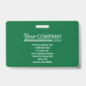 Badge Logo vert brillant Photo d'identité de l'employé à (Arrière)