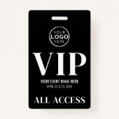 Badge Logo VIP Black All Access, événement (Dos)