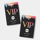 Badge Logo VIP Pailleté Rose Moderne (Avant & arrière)