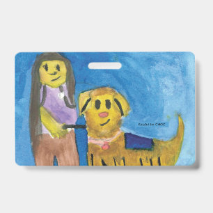 Badge Lois le chien thérapeutique - Art des enfants pour
