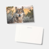 Badge Loup dans la nature (Avant & arrière)