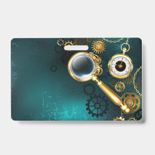 Badge Loupe de style Steampunk