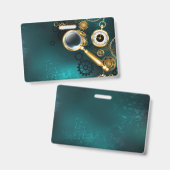 Badge Loupe de style Steampunk (Avant & arrière)
