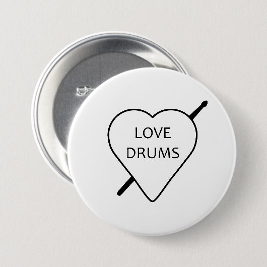 Badge Love Drums (Devant & derrière)