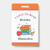 Badge Love To Read Books Reader Lecture Personnaliser (Dos)