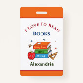 Badge Love To Read Books Reader Lecture Personnaliser (Devant)