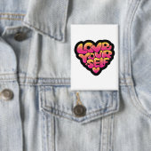 Badge Love Yourself Typography Heart Sticker  (Insitu)
