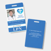 Badge LPN vertical, infirmière pratique autorisée, ID ph (Avant & arrière)