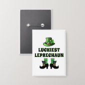 Badge Luckiest Leprechaun correspondant à la St. Patrick (Recto/Verso)