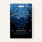 Badge Lumières en cascade Sweet 16 Blue ID790 (Devant)