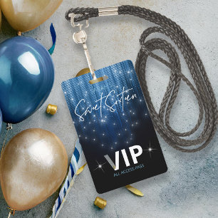 Badge Lumières en cascade Sweet 16 Blue ID790