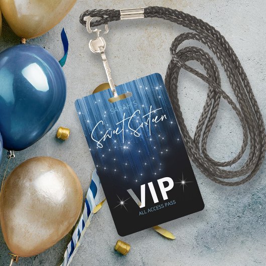 Badge Lumières en cascade Sweet 16 Blue ID790