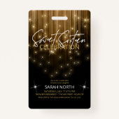 Badge Lumières en cascade Sweet 16 Gold ID790 (Devant)