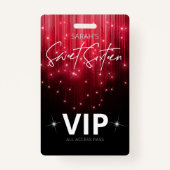 Badge Lumières en cascade Sweet 16 Red ID790 (Dos)