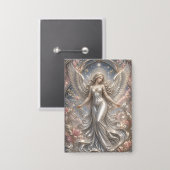 Badge Lumina Ascendant – Portrait d'Ange Céleste (Recto/Verso)