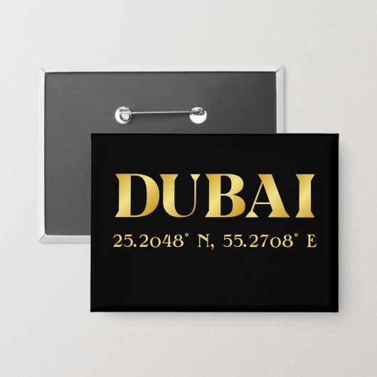 Badge Lux Gold Dubai Latitude & Longitude (Recto/Verso)