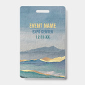 Badge Luxe Blue Gold Turquoise Paysage VIP All Access Pa (Back)