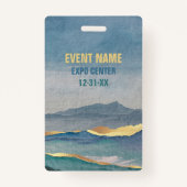 Badge Luxe Blue Gold Turquoise Paysage VIP All Access Pa (Dos)