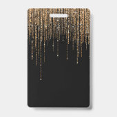 Badge Luxe Chic Black Gold Fringe Parties scintillant ét (Back)