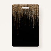 Badge Luxe Chic Black Gold Fringe Parties scintillant ét (Dos)